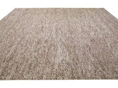 Modern Felted Texture Wool Rug 12 X 15