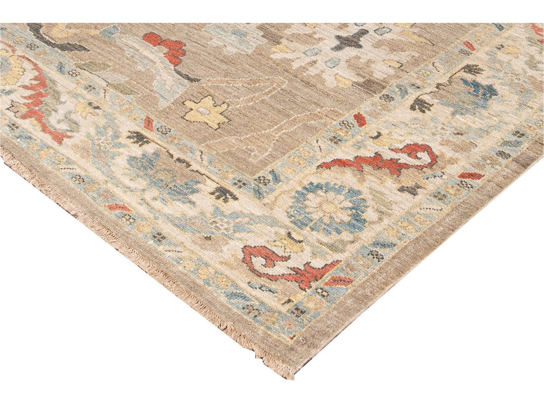 Modern Sultanabad Handmade Floral Multicolor Wool Rug