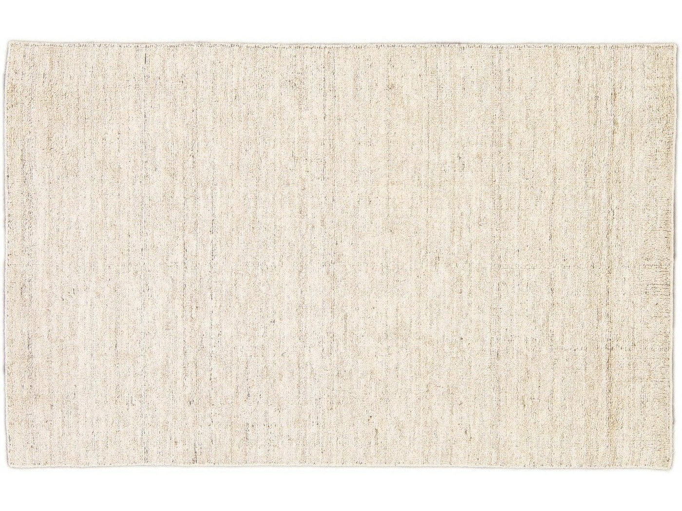 Beautiful Modern Delino hand-loom wool beige field. This piece has a gorgeous all-over solid design.  This rug measures 5' x 8'.  