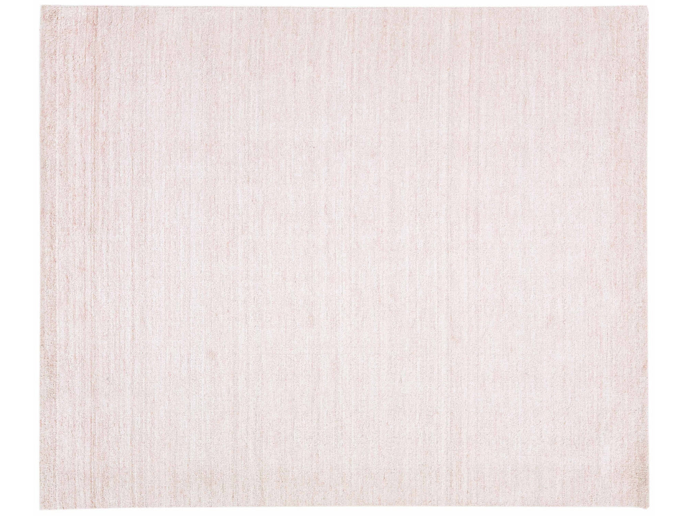 Modern Apadana's Groove Handmade Bamboo/Silk Rug with Solid Light Pink Motif