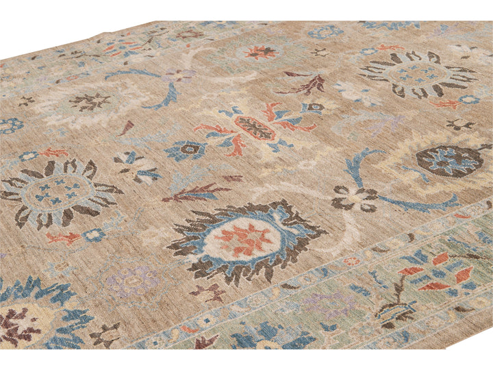 Modern Sultanabad Handmade Multicolor Floral Wool Rug