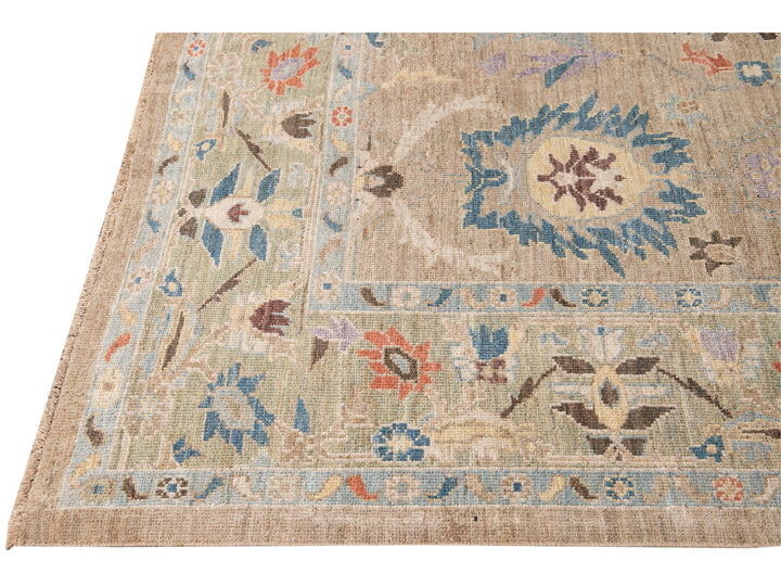 Modern Sultanabad Handmade Multicolor Floral Wool Rug