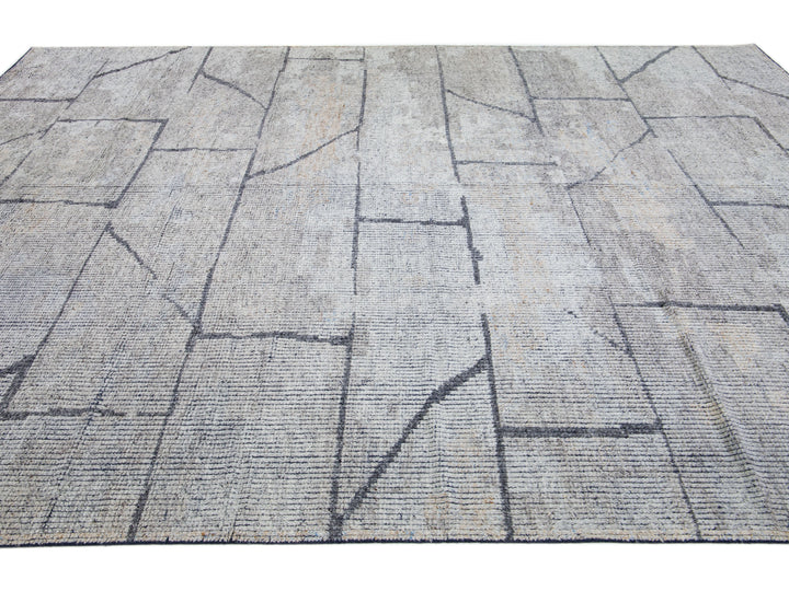 Modern Moroccan Style Wool Rug 12 x 15