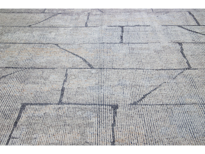 Modern Moroccan Style Wool Rug 12 x 15