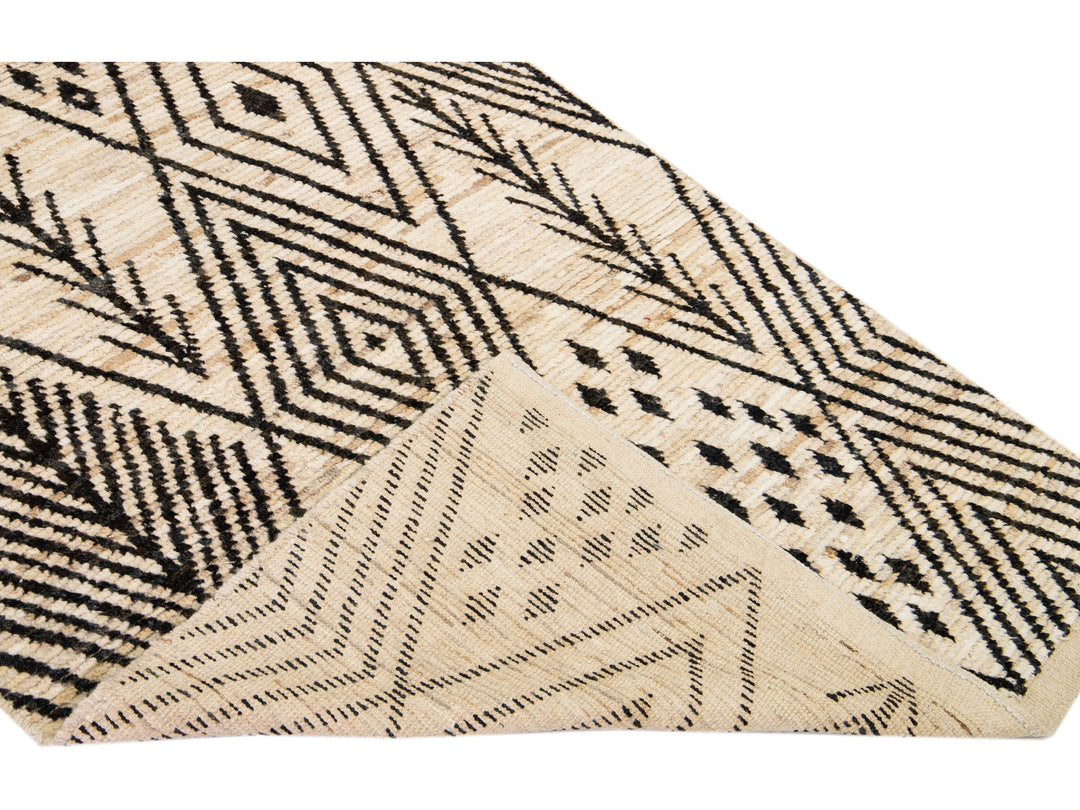 Modern Moroccan Wool Runner 4 X 19