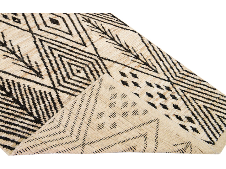 Modern Moroccan Wool Runner 4 X 19