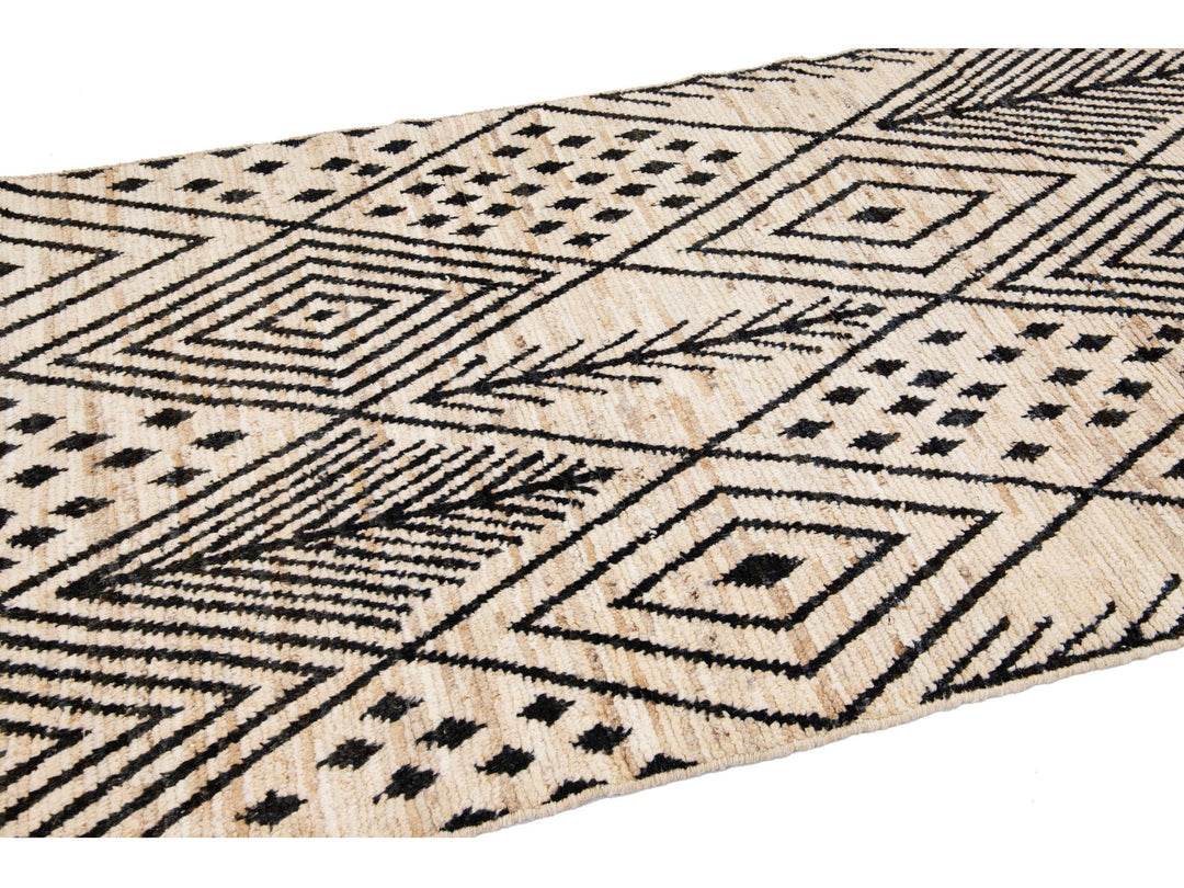 Modern Moroccan Wool Runner 4 X 19