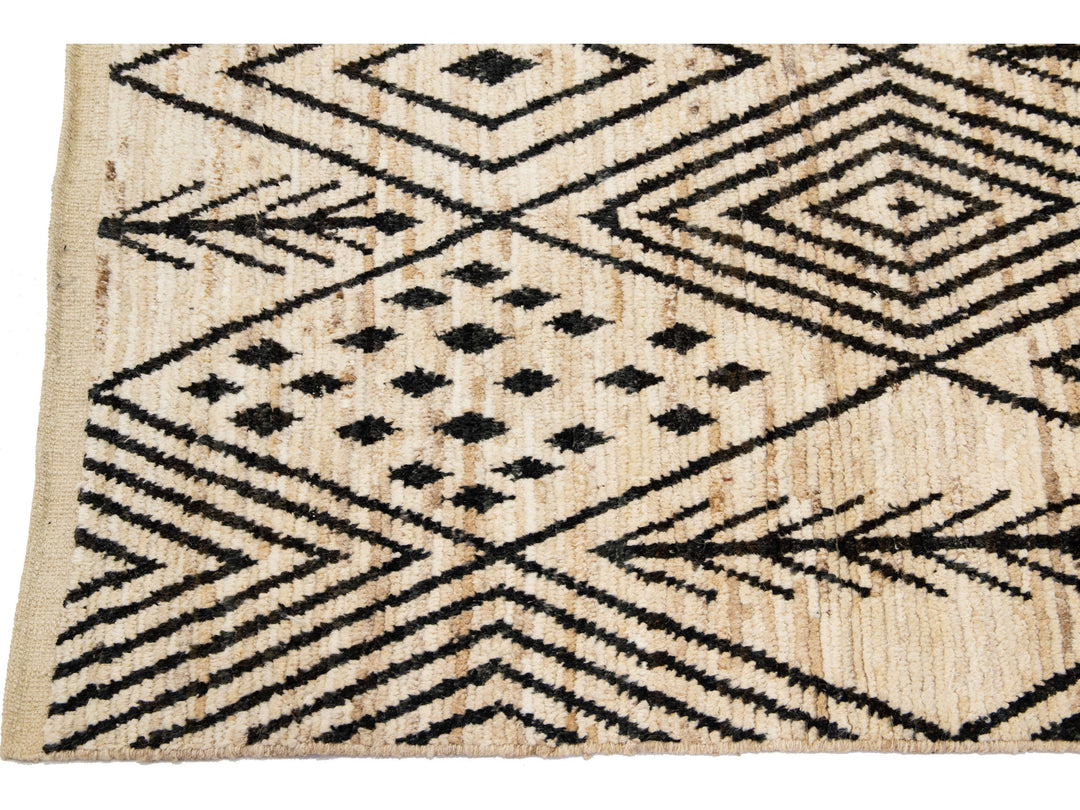 Modern Moroccan Wool Runner 4 X 19