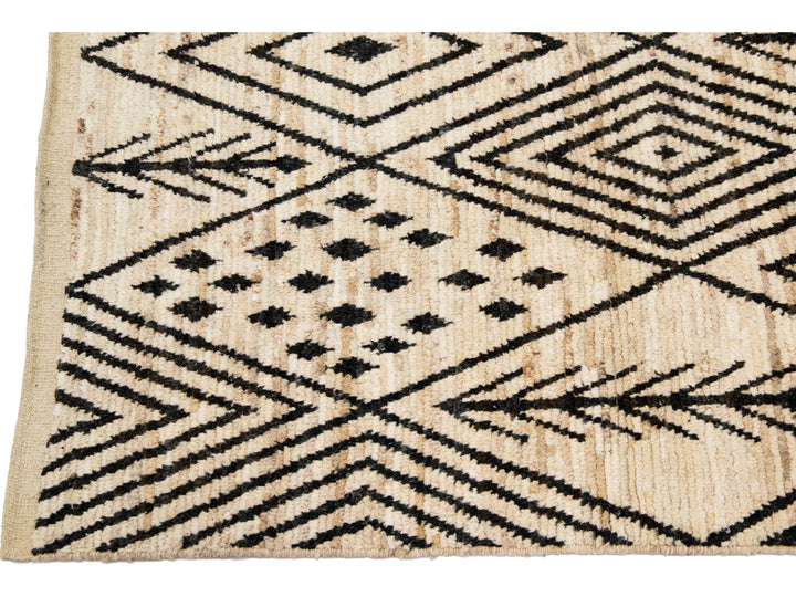 Modern Moroccan Wool Runner 4 X 19