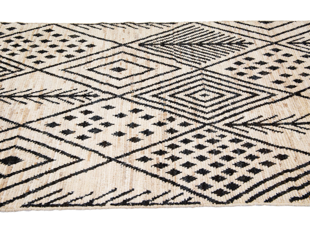 Modern Moroccan Wool Runner 4 X 19