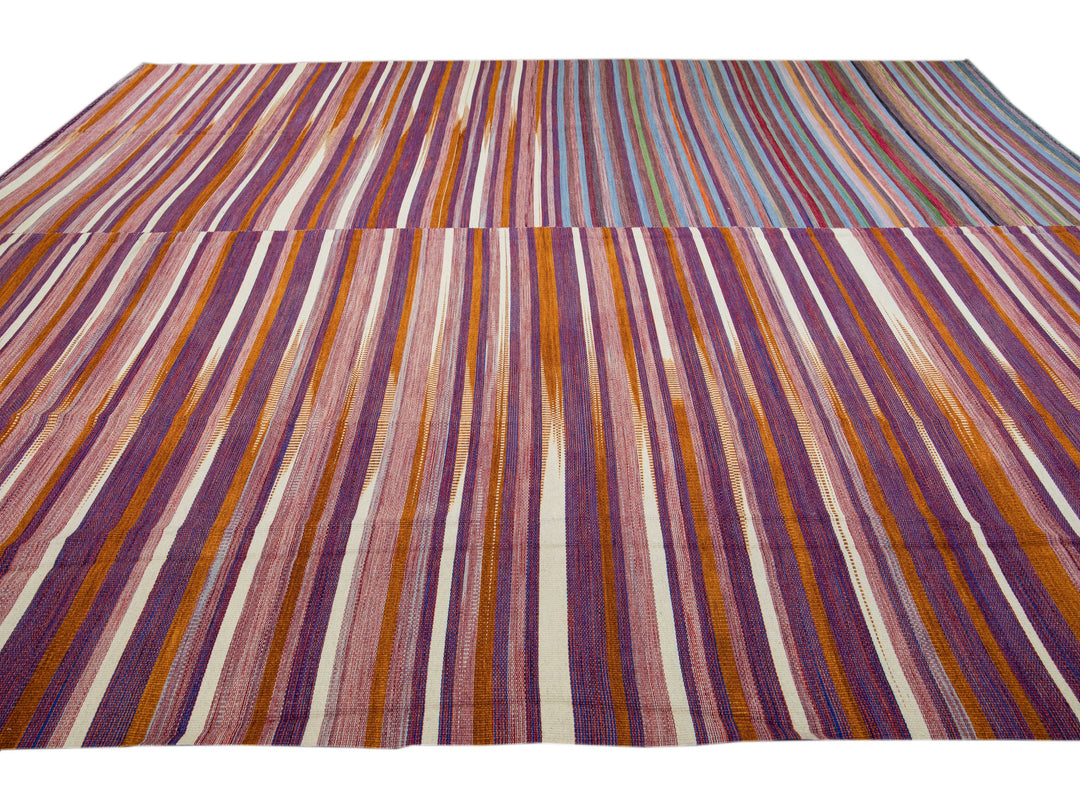 Modern Kilim Wool Rug 12 X 14