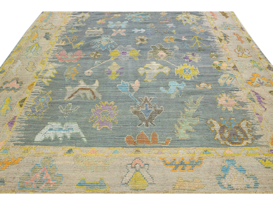 Modern Oushak Wool Rug 8 X 11