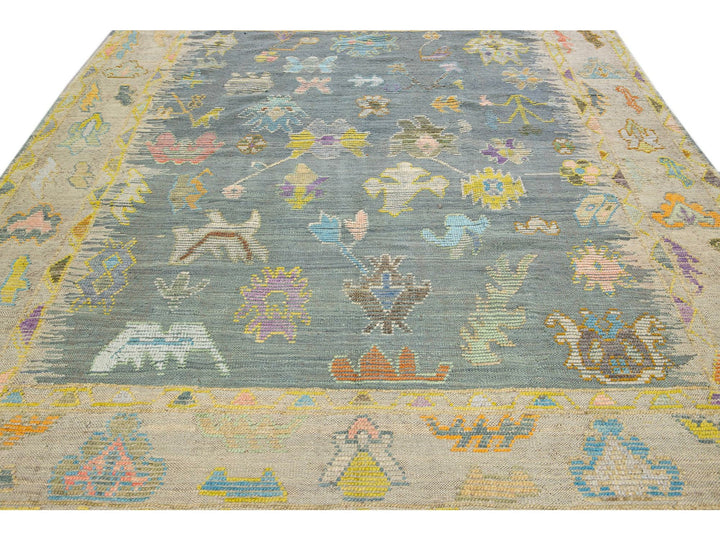 Modern Oushak Wool Rug 8 X 11