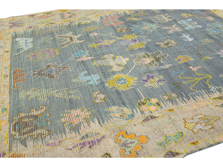 Modern Oushak Wool Rug 8 X 11
