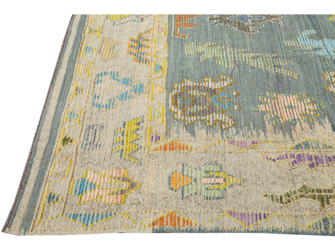 Modern Oushak Wool Rug 8 X 11