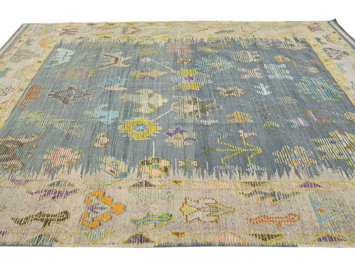 Modern Oushak Wool Rug 8 X 11