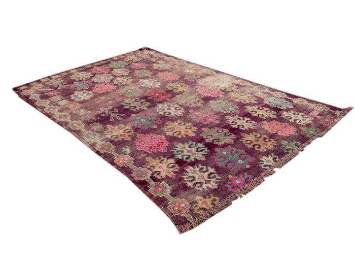 Vintage Red Moroccan Tribal Wool Rug, 6 x 10