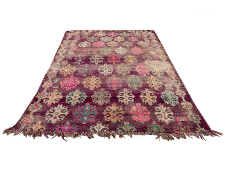 Vintage Red Moroccan Tribal Wool Rug, 6 x 10