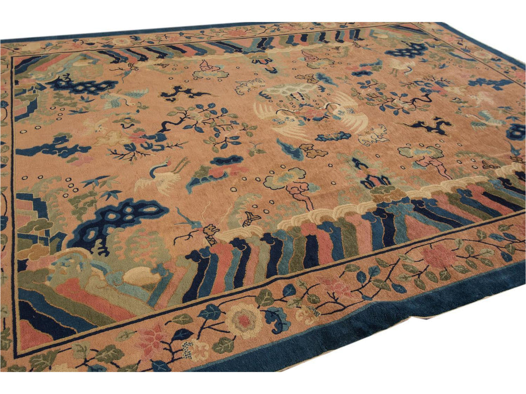 Antique Peking Chinese Wool Rug 9 X 12