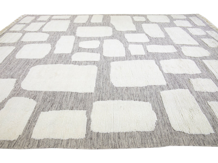 Modern Moroccan Wool Rug 12 X 15