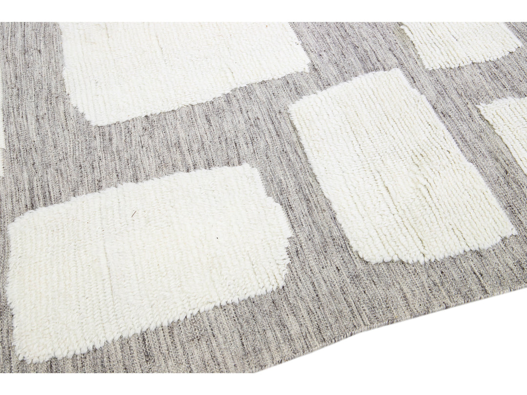 Modern Moroccan Wool Rug 12 X 15