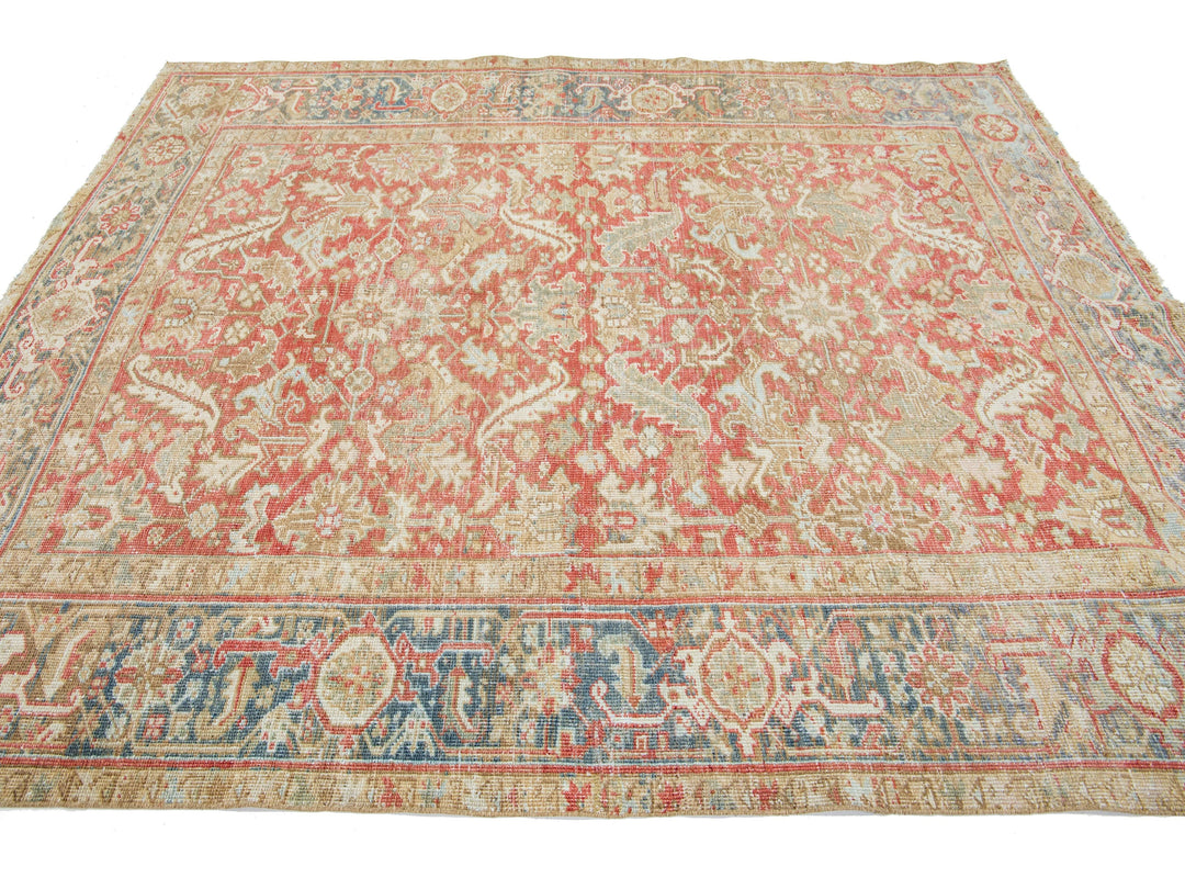 Antique Heriz Wool Rug 7 X 8