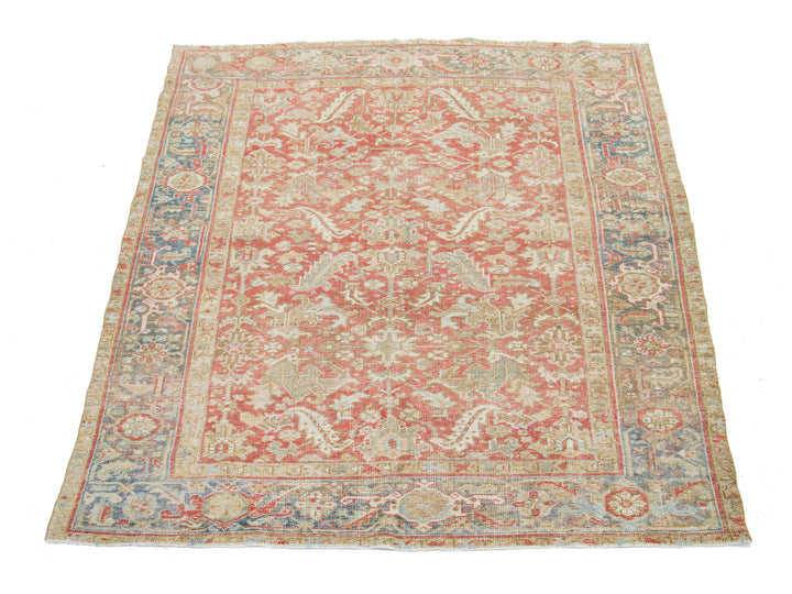 Antique Heriz Wool Rug 7 X 8