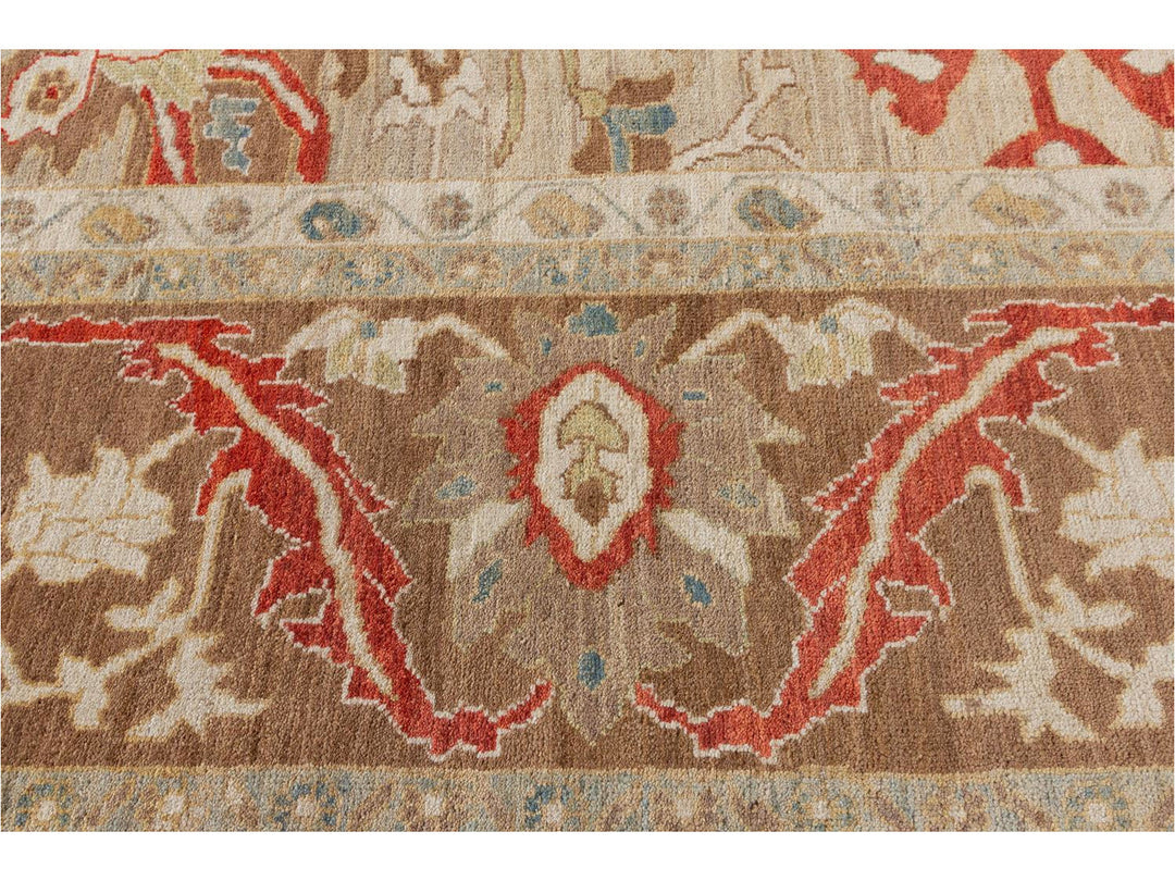 Contenporary Sultanabad Design Wool Rug 14 X 18