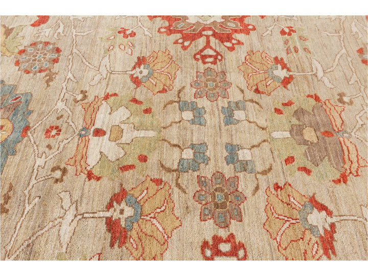 Contenporary Sultanabad Design Wool Rug 14 X 18