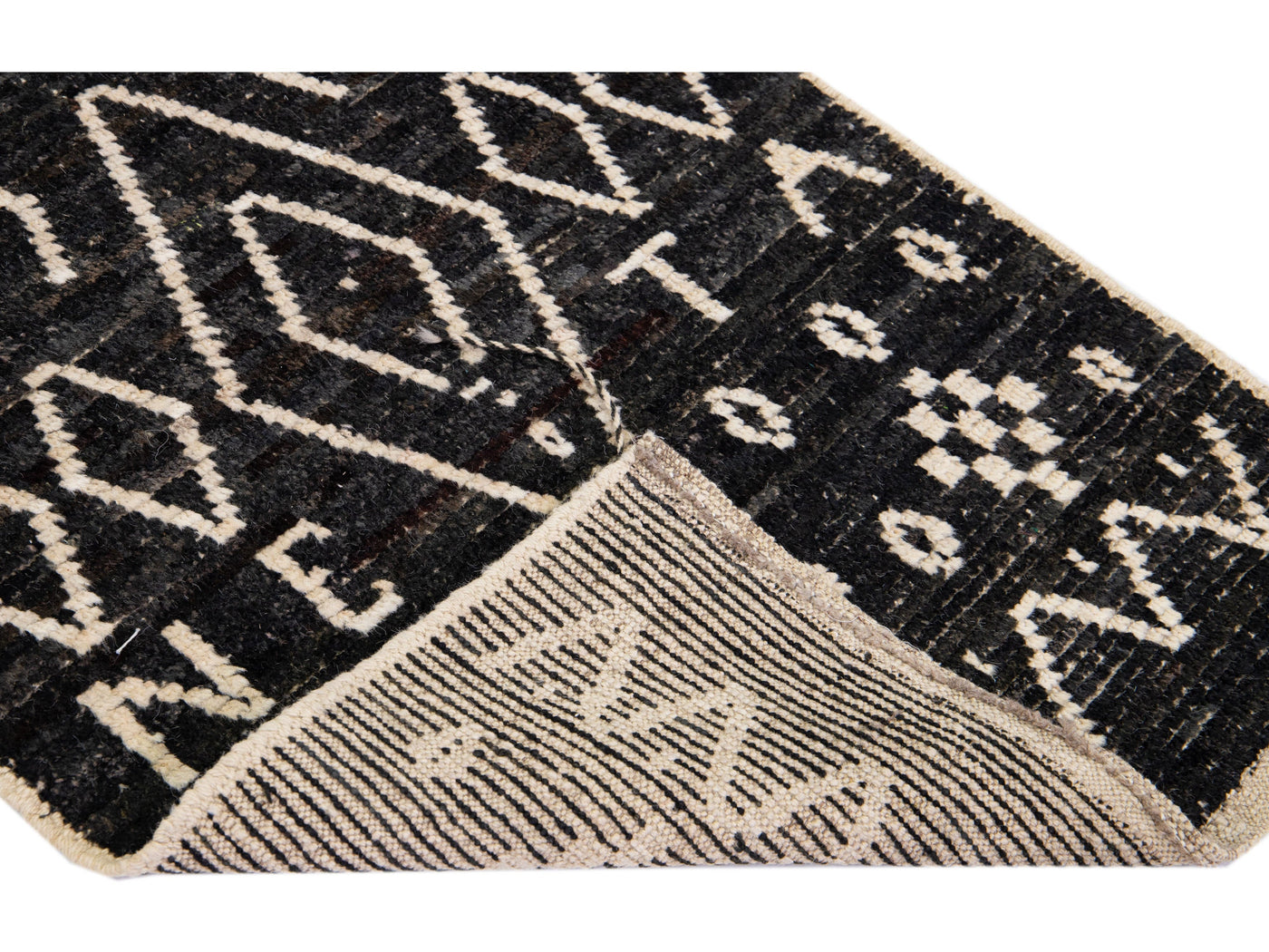 Modern Moroccan Wool Runner 3 X 10