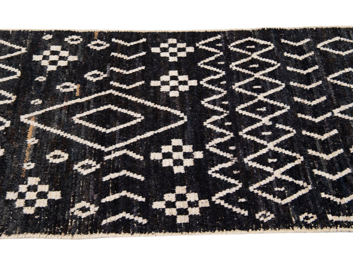 Modern Moroccan Wool Runner 3 X 10