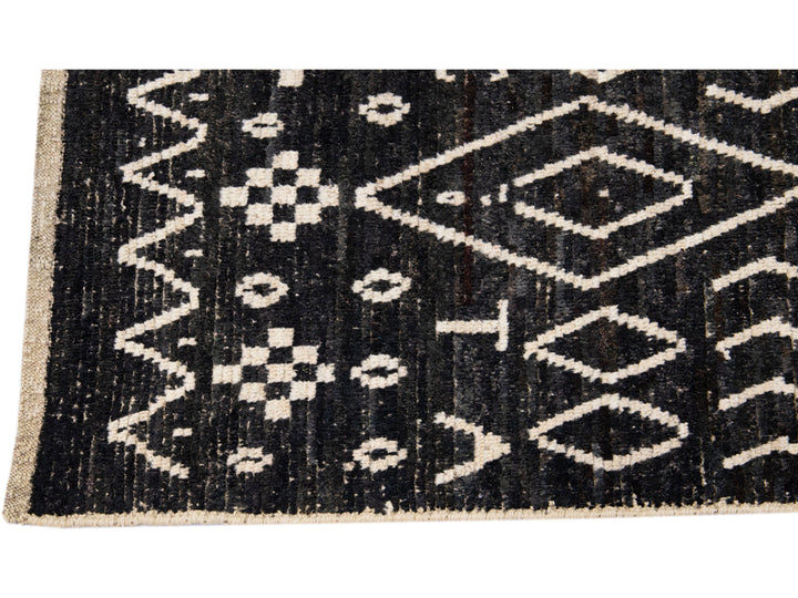 Modern Moroccan Wool Runner 3 X 10