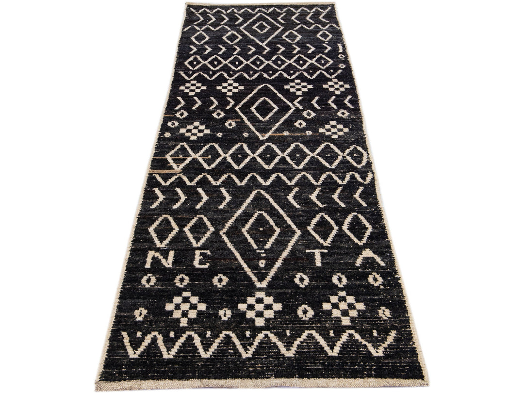 Modern Moroccan Wool Runner 3 X 10