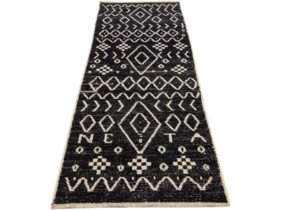 Modern Moroccan Wool Runner 3 X 10