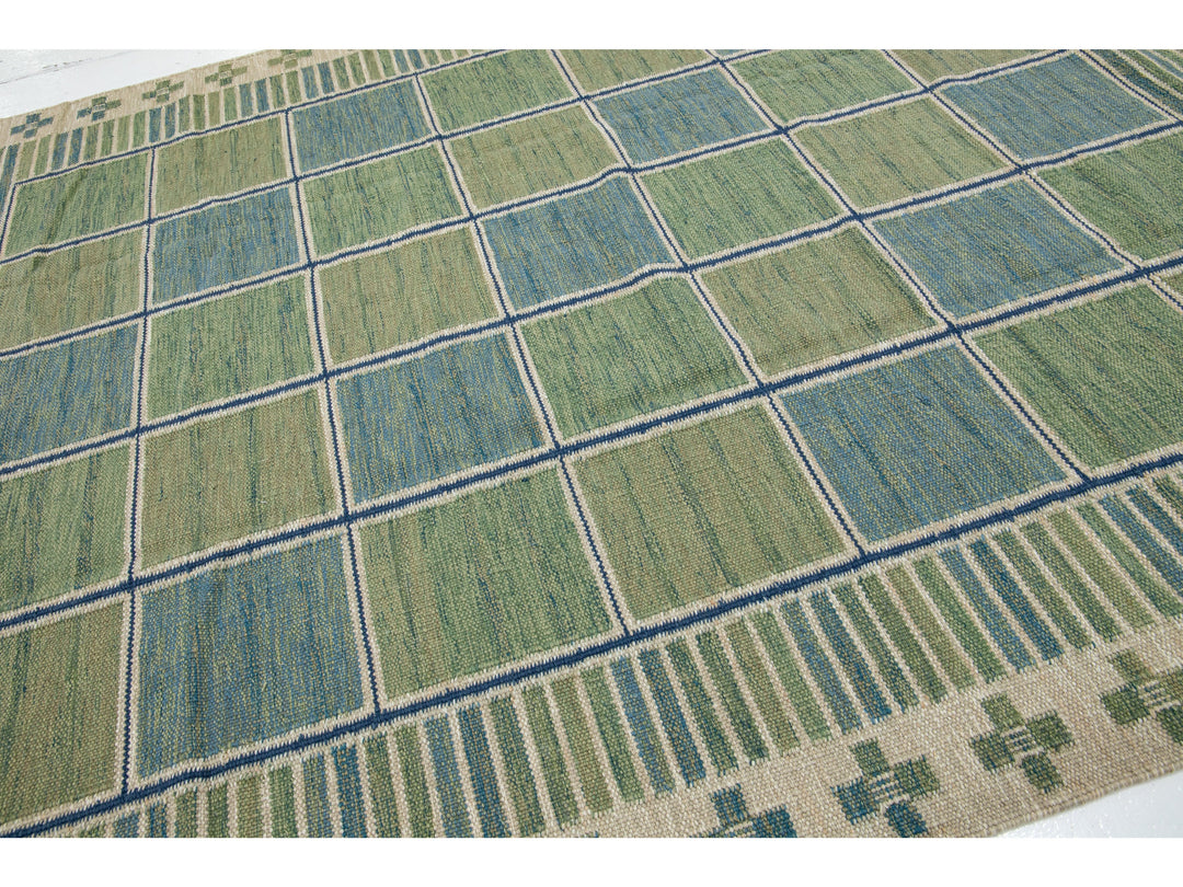 Modern Swedish Wool Rug 9 X 12