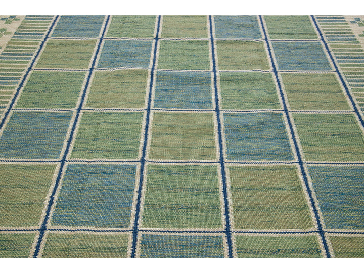 Modern Swedish Wool Rug 9 X 12