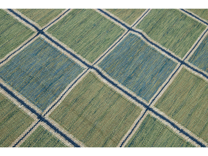 Modern Swedish Wool Rug 9 X 12