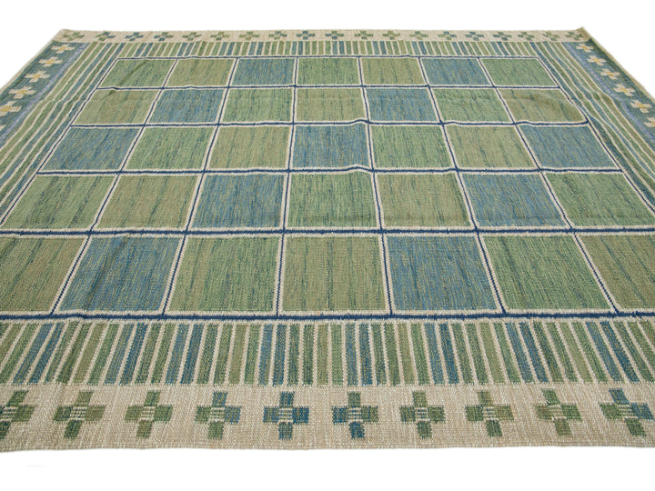 Modern Swedish Wool Rug 9 X 12