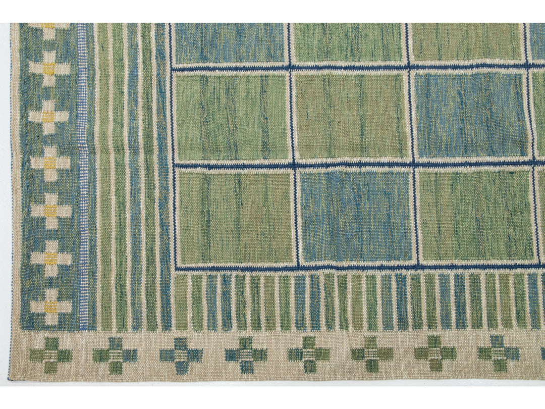 Modern Swedish Wool Rug 9 X 12