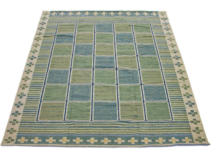Modern Swedish Wool Rug 9 X 12