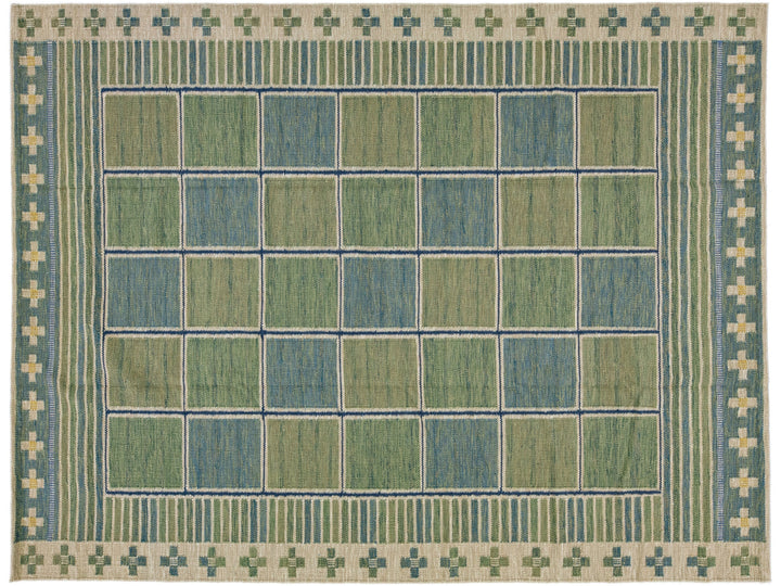 Modern Swedish Wool Rug 9 X 12