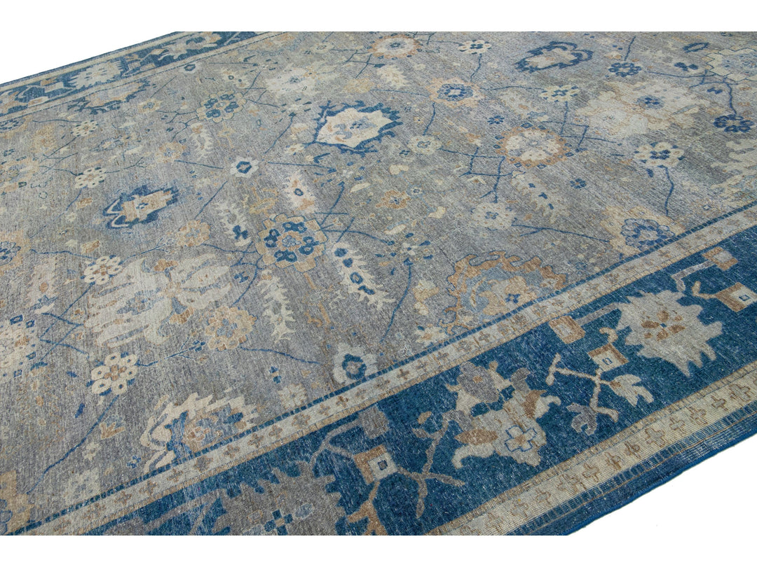 Modern Indian Artisan Wool Rug 12 X 15