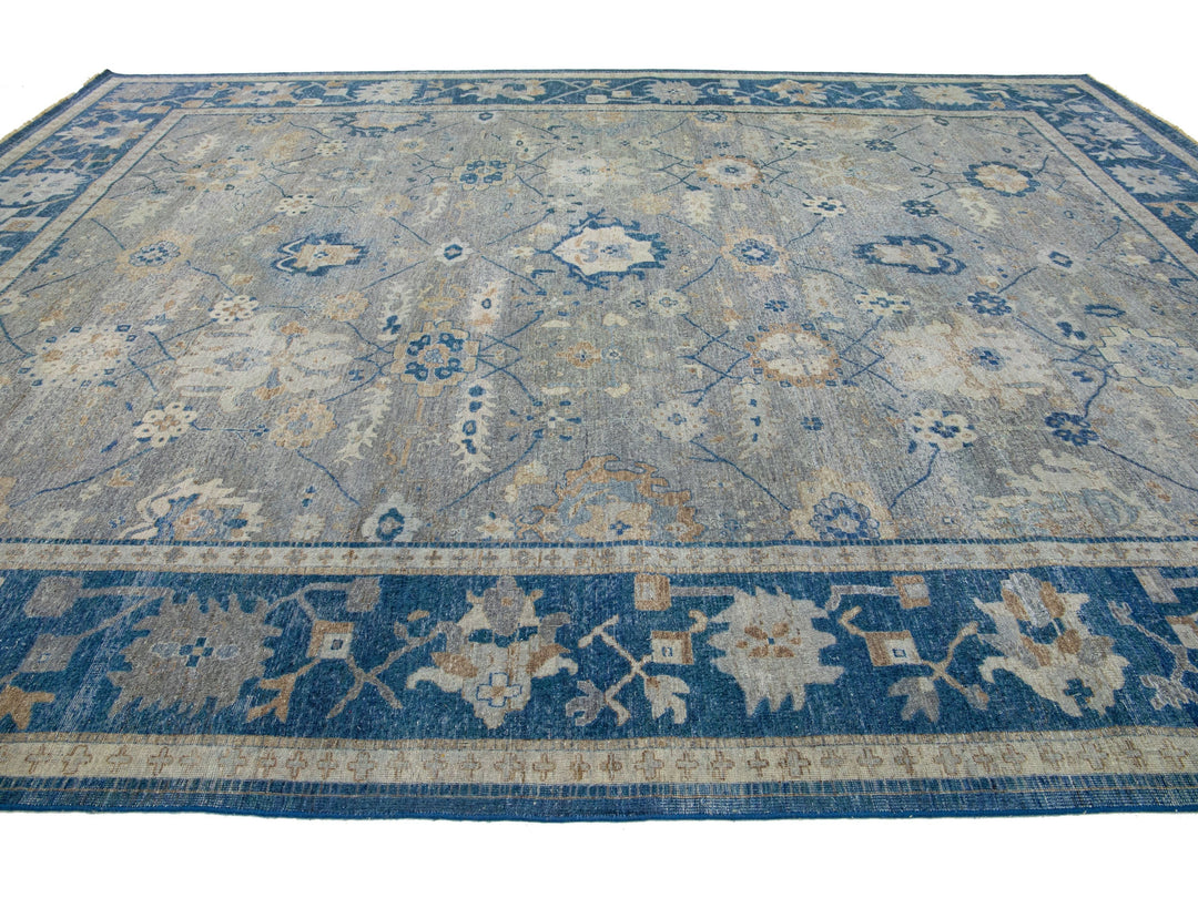 Modern Indian Artisan Wool Rug 12 X 15