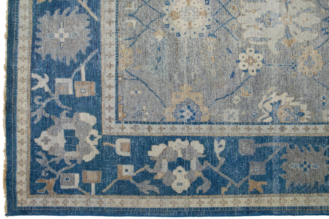 Modern Indian Artisan Wool Rug 12 X 15