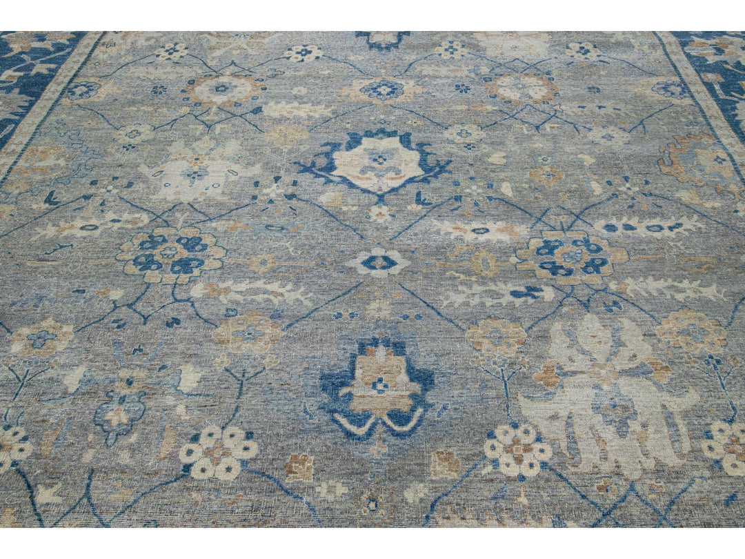 Modern Indian Mahal Wool Rug 12 X 15