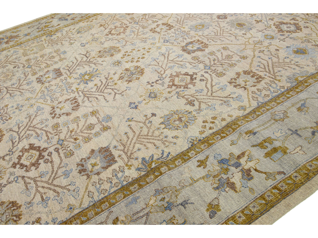 Modern Indian Artisan Wool Rug 12 X 15