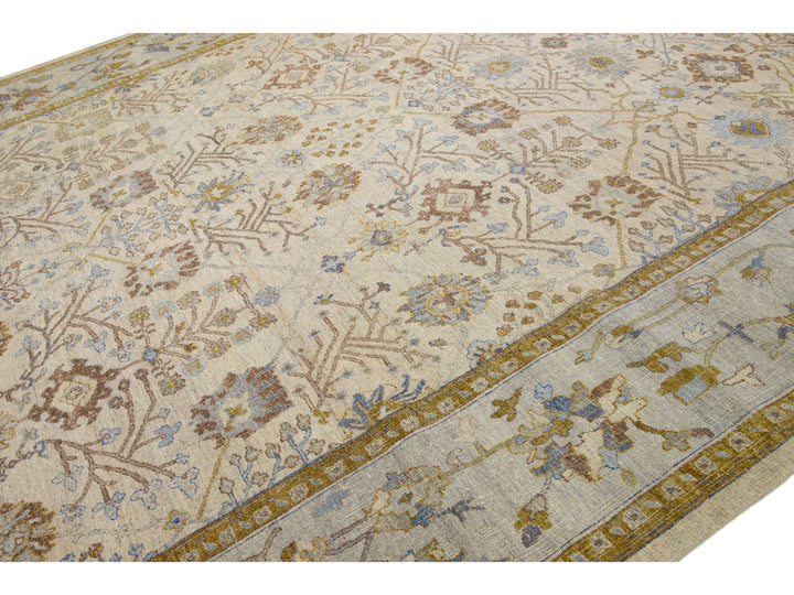 Modern Indian Artisan Wool Rug 12 X 15