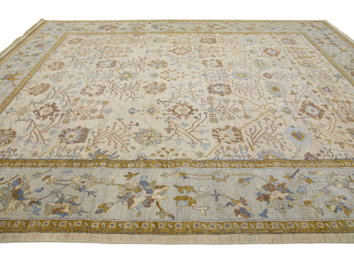 Modern Indian Artisan Wool Rug 12 X 15