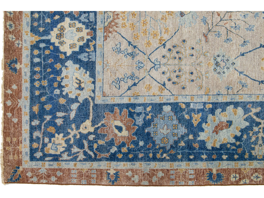 Modern Indian Artisan Wool Rug 10 X 15