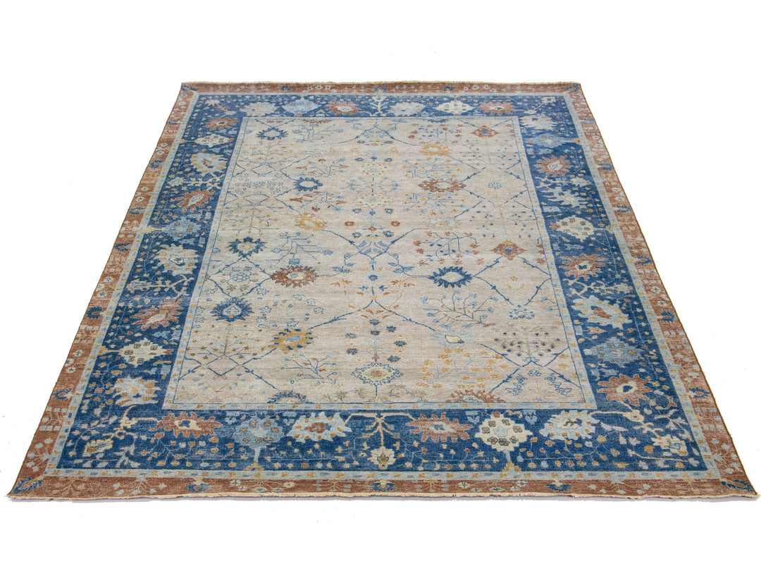 Modern Indian Artisan Wool Rug 10 X 15